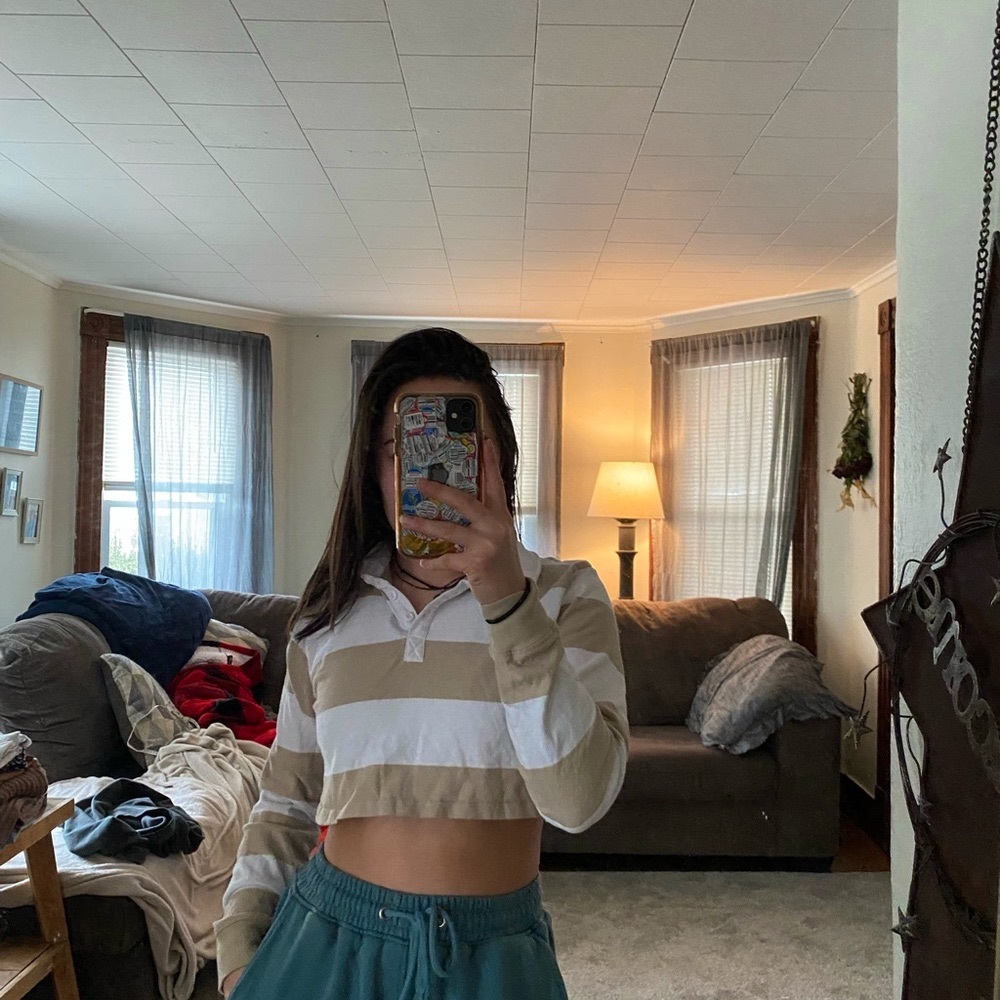 cropped rugby shirt